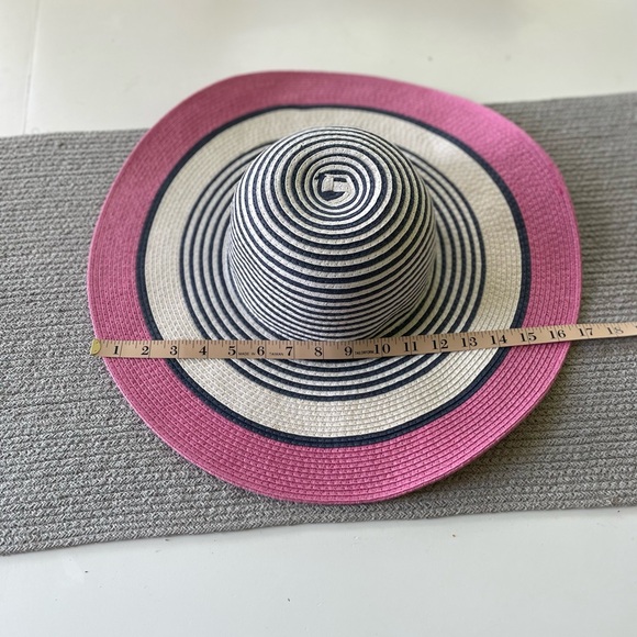Striped Sun Hat Pink White Navy NWOT main image 4